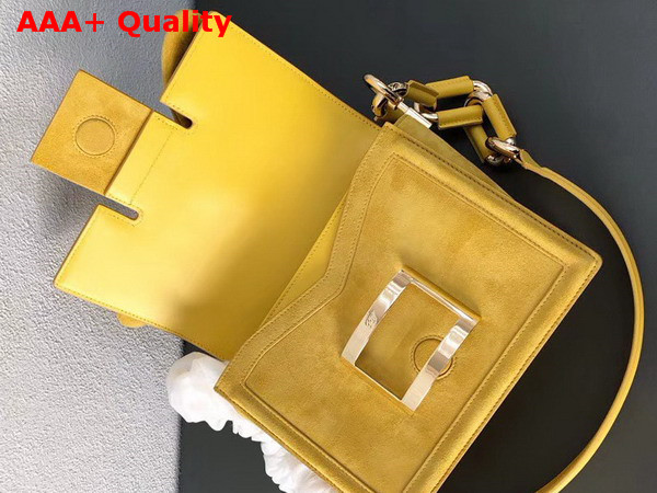 Roger Vivier Viv Mini Bow Suede Shoulder Bag in Yellow Suede Replica