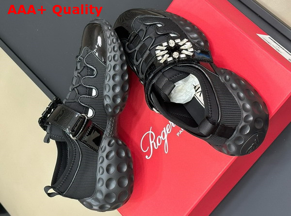 Roger Vivier Viv Run Light Sneakers in Black Fabric Replica