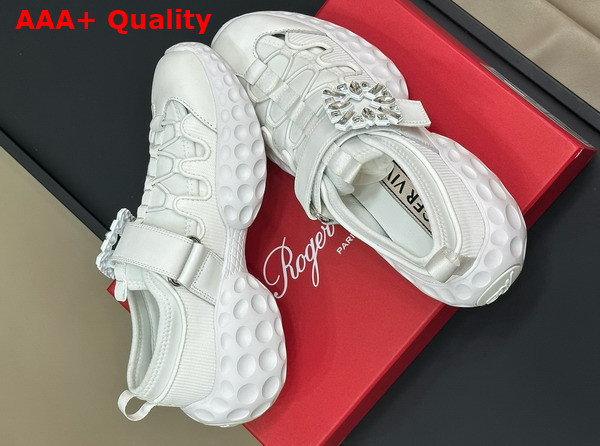 Roger Vivier Viv Run Light Sneakers in White Fabric Replica