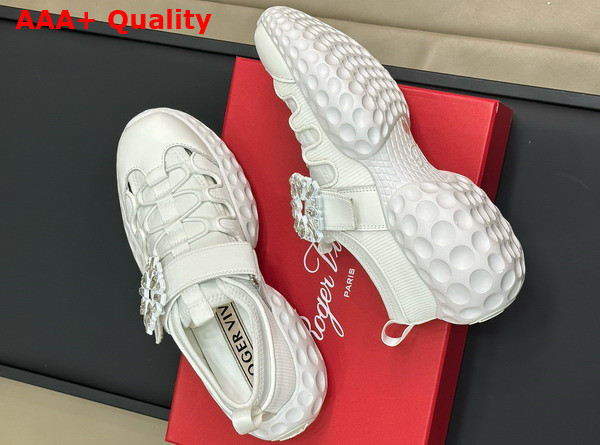 Roger Vivier Viv Run Light Sneakers in White Fabric Replica