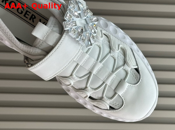 Roger Vivier Viv Run Light Sneakers in White Fabric Replica