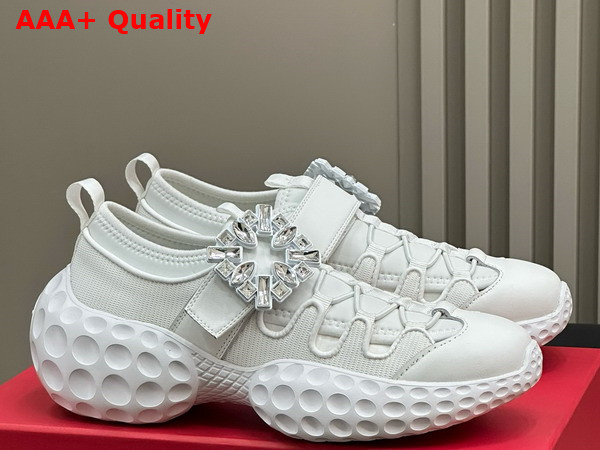 Roger Vivier Viv Run Light Sneakers in White Fabric Replica
