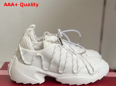 Roger Vivier Viv Zag Sneakers in White Fabric and Leather Replica