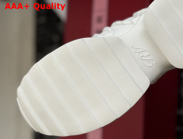 Roger Vivier Viv Zag Sneakers in White Fabric and Leather Replica