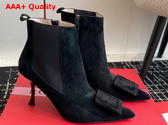 Roger Vivier Viv in The City Booties in Black Suede Replica