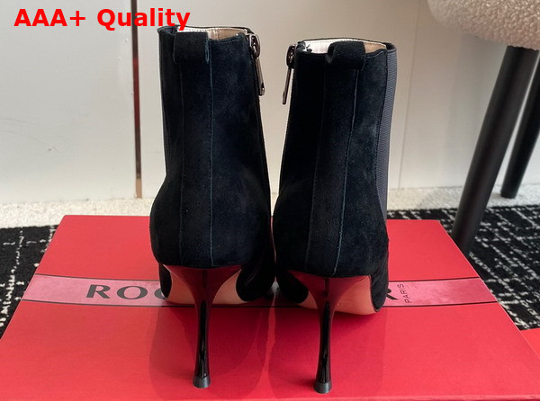 Roger Vivier Viv in The City Booties in Black Suede Replica