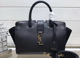 Baby Monogram Saint Laurent Downtown Cabas YSL Bag in Black Leather and Suede For Sale