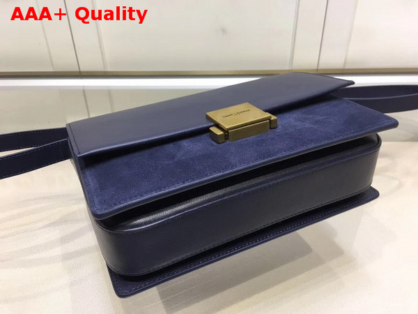 Medium Bellechasse Saint Laurent Bag in Navy Blue Leather and Suede Replica