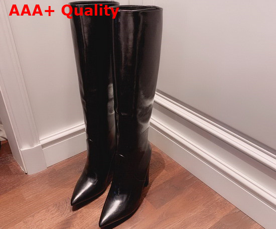 Saint Laurent 68 Boots in Black Smooth Leather Replica