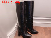 Saint Laurent 68 Boots in Black Smooth Leather Replica