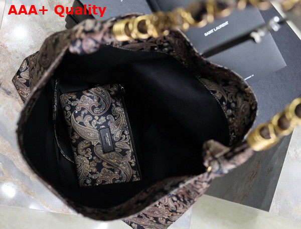 Saint Laurent Amalia in Silk Twill Navy Multicolor Replica