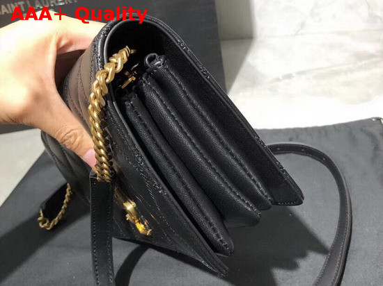 Saint Laurent Angie Chain Bag in Black Diamond Quilted Lambskin Replica