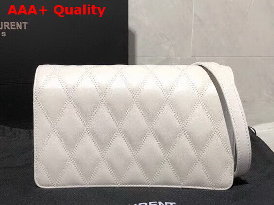 Saint Laurent Angie Chain Bag in Blanc Vintage Diamond Quilted Lambskin Replica