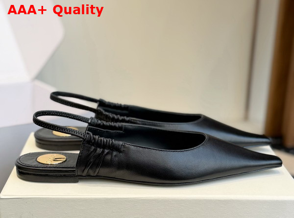 Saint Laurent Anne Marie Slingback Pumps in Smooth Leather Black 841183 Replica