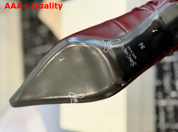 Saint Laurent Anne Marie Slingback Pumps in Vintage Bordeaux Smooth Leather 841183 Replica