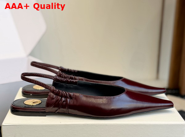 Saint Laurent Anne Marie Slingback Pumps in Vintage Bordeaux Smooth Leather 841183 Replica