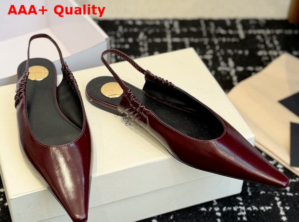 Saint Laurent Anne Marie Slingback Pumps in Vintage Bordeaux Smooth Leather 841183 Replica