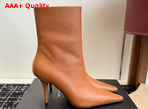 Saint Laurent Ashley Booties in Amber Smooth Leather Replica