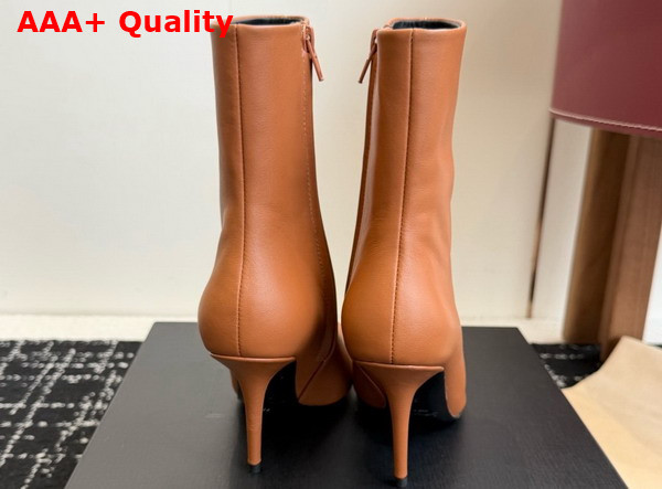 Saint Laurent Ashley Booties in Amber Smooth Leather Replica