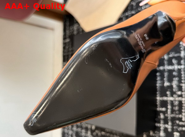 Saint Laurent Ashley Booties in Amber Smooth Leather Replica