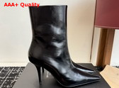 Saint Laurent Ashley Booties in Black Smooth Leather Replica