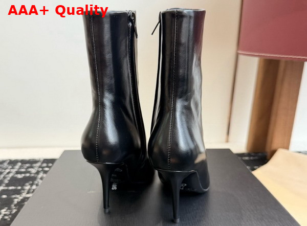 Saint Laurent Ashley Booties in Black Smooth Leather Replica