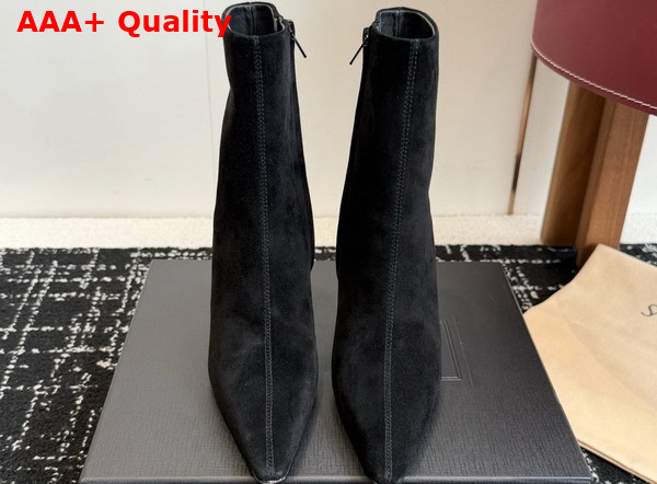 Saint Laurent Ashley Booties in Black Suede Leather Replica