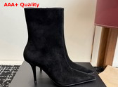 Saint Laurent Ashley Booties in Black Suede Leather Replica