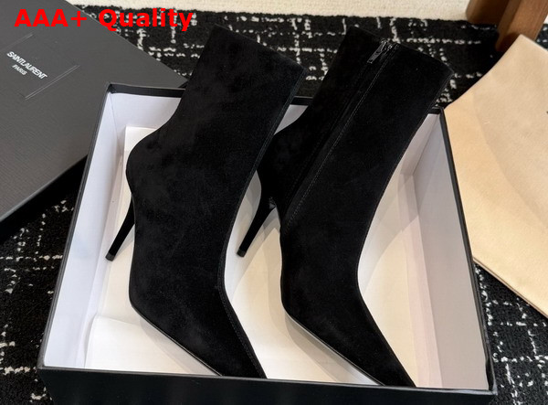 Saint Laurent Ashley Booties in Black Suede Leather Replica