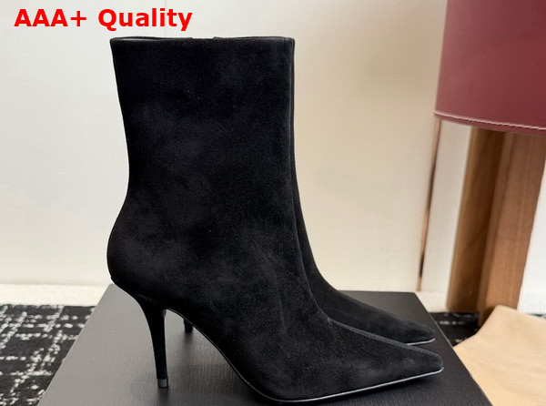 Saint Laurent Ashley Booties in Black Suede Leather Replica