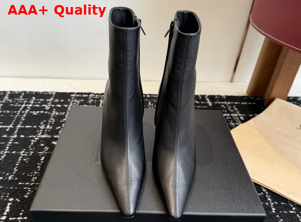Saint Laurent Ashley Booties in Smooth Leather Black Replica