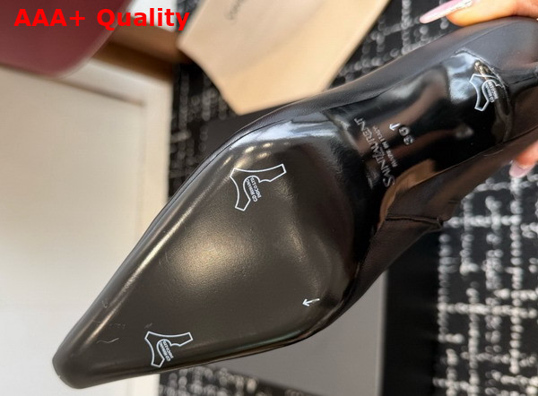 Saint Laurent Ashley Booties in Smooth Leather Black Replica