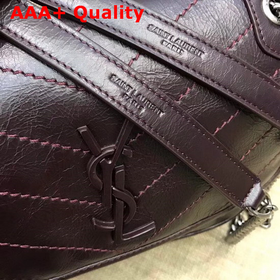 Saint Laurent Baby Niki Chain Bag in Burgundy Replica