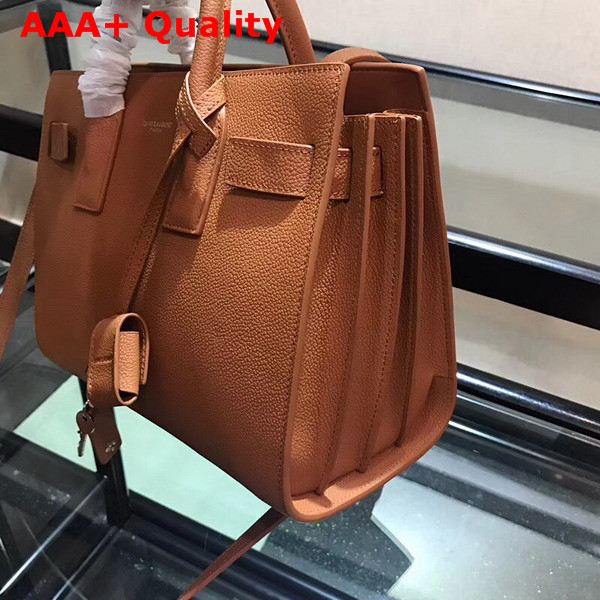 Saint Laurent Baby Sac De Jour Souple Bag in Brown Grained Leather Replica