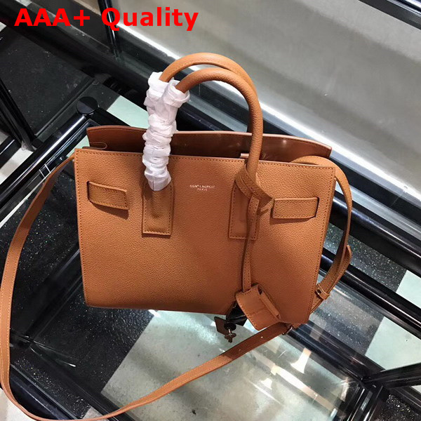 Saint Laurent Baby Sac De Jour Souple Bag in Brown Grained Leather Replica