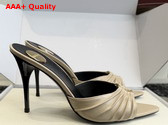 Saint Laurent Babylone Mules in Beige Smooth Leather Replica