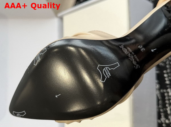 Saint Laurent Babylone Mules in Beige Smooth Leather Replica