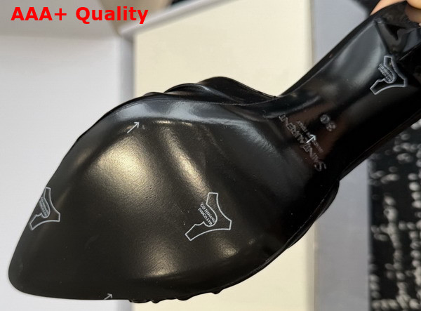 Saint Laurent Babylone Mules in Black Smooth Leather Replica