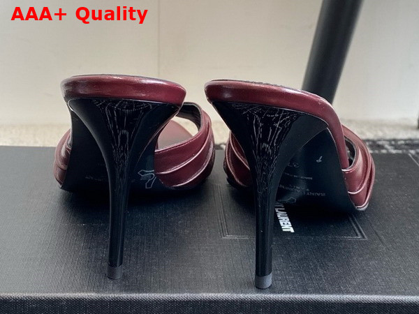 Saint Laurent Babylone Mules in Bordeaux Smooth Leather Replica