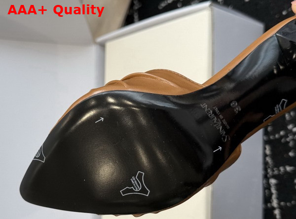Saint Laurent Babylone Mules in Brown Smooth Leather Replica