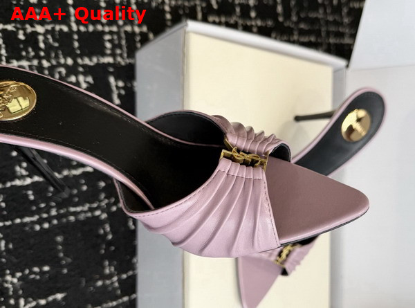 Saint Laurent Babylone Mules in Lilac Smooth Leather Replica