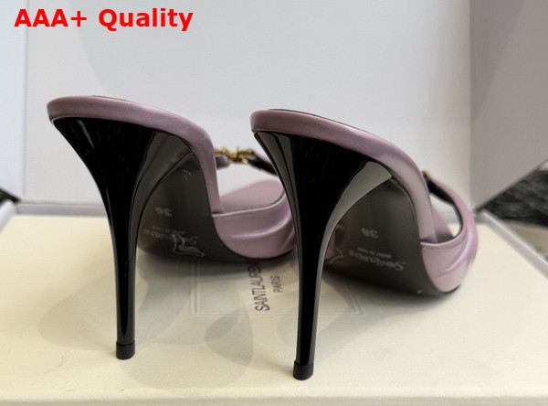 Saint Laurent Babylone Mules in Lilac Smooth Leather Replica
