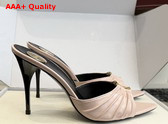 Saint Laurent Babylone Mules in Nude Smooth Leather Replica