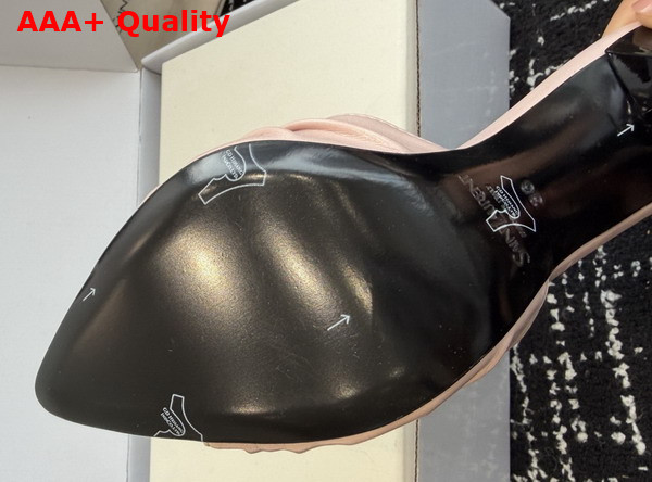 Saint Laurent Babylone Mules in Nude Smooth Leather Replica