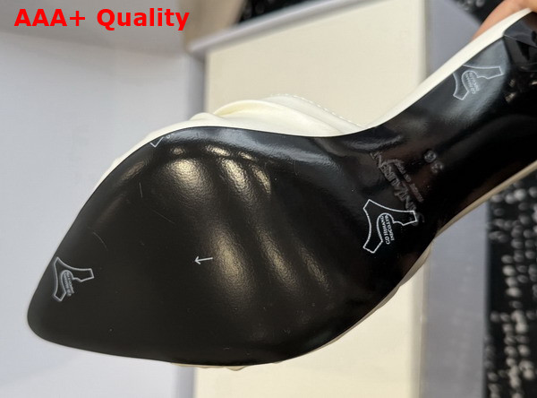 Saint Laurent Babylone Mules in White Smooth Leather Replica