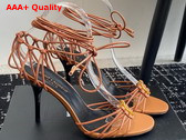 Saint Laurent Babylone Sandals in Tan Smooth Leather Replica