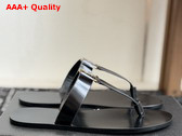 Saint Laurent Babylone Slides in Black Patent Leather Replica