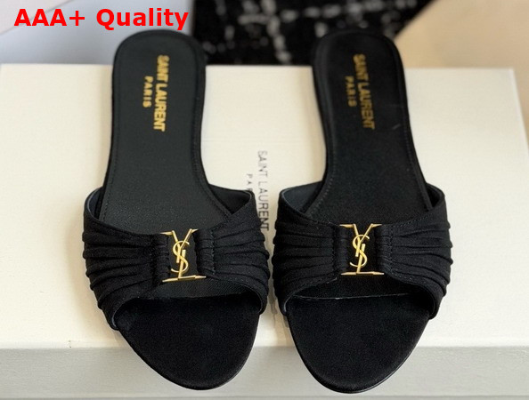Saint Laurent Babylone Slides in Black Suede Replica