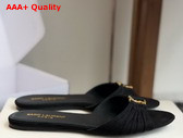 Saint Laurent Babylone Slides in Black Suede Replica