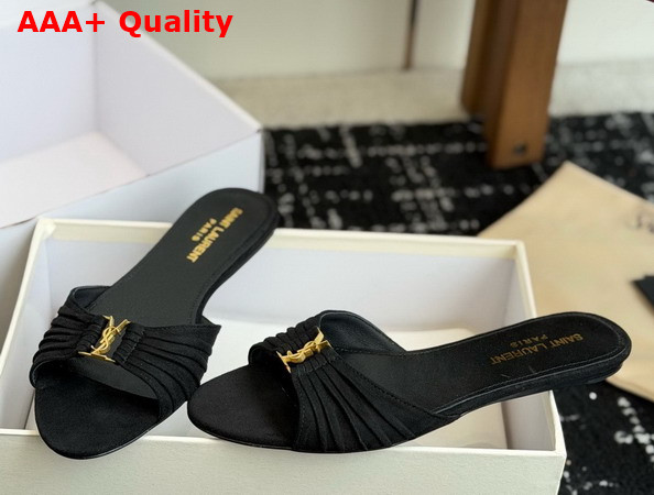 Saint Laurent Babylone Slides in Black Suede Replica